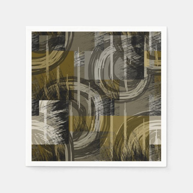 Abstrakter Grunge, monochrom braun Serviette (Vorderseite)
