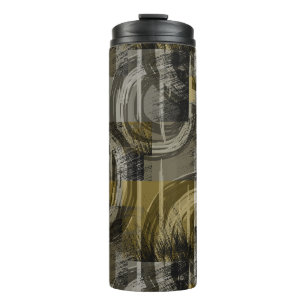 Abstrakter Grunge, monochrom braun Thermosbecher