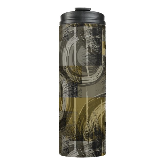 Abstrakter Grunge, monochrom braun Thermosbecher (Vorderseite)