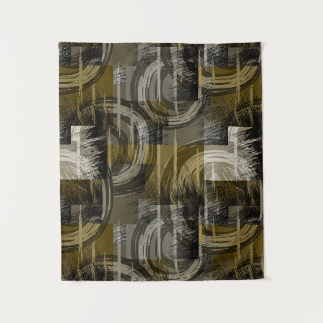 Abstrakter Grunge, monochrom braun Wandteppich (Vorderseite)