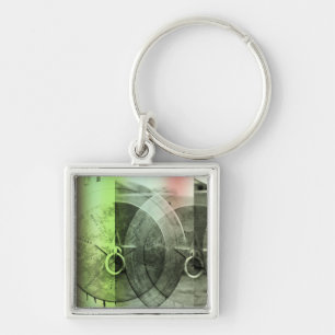 Abstrakter Grunge Ring in der Star Key Chain Schlüsselanhänger