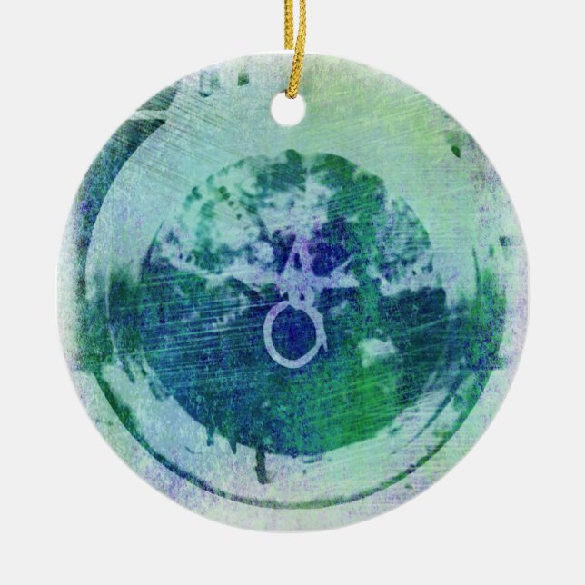 Abstrakter Grunge Ring n Star Ornament (Vorne)