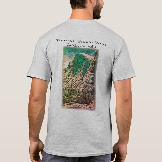 Abstrakter Halbkuppel Yosemite Valley California T-Shirt (Rückseite)