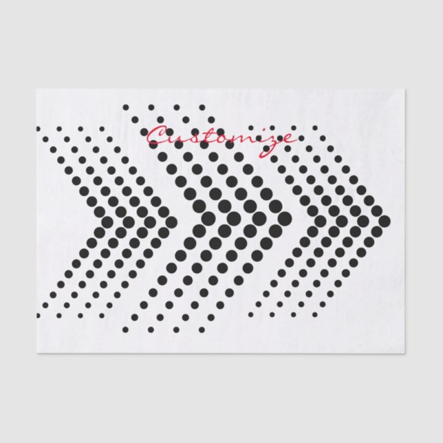 Abstrakter Halbton Circle Zigzag Zickzack Seidenpapier (Vorderseite)