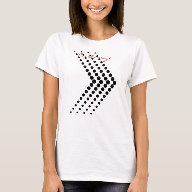 Abstrakter Halbton Circle Zigzag Zickzack T-Shirt (Vorderseite)