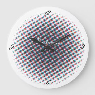 Abstrakter Halbton Pulsationskreis Thunder_Cove Große Wanduhr