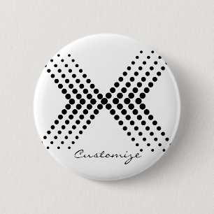 Abstrakter halbtöniger Pulsationskreis Zigzag Button