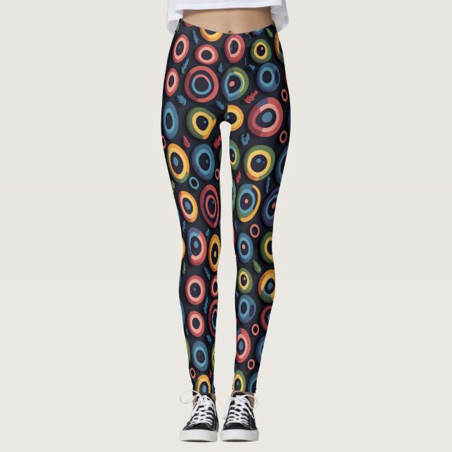 Abstrakter Halloween-Monster-Eyeball Leggings (Vorderseite)