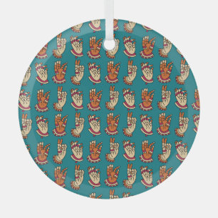 Abstrakter Handabdruck: Vintage-Impressionskunst Ornament Aus Glas