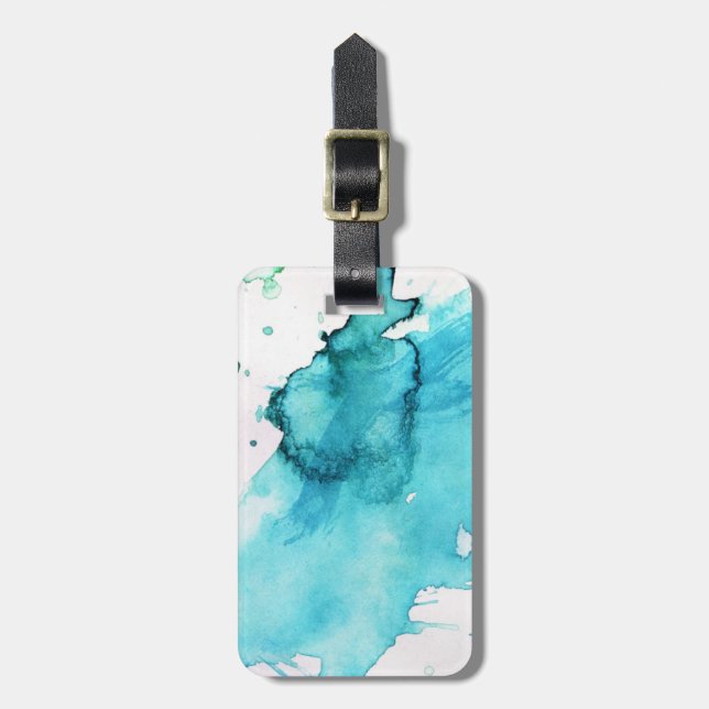 Abstrakter, handgemalter Aquarellhintergrund 2 Gepäckanhänger (Vorderseite vertikal)