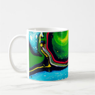 Abstrakter handgemalter Hintergrund, flüssiger Acr Kaffeetasse