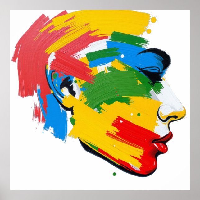 Abstrakter handgemalter moderner Feminismus Poster (Vorne)