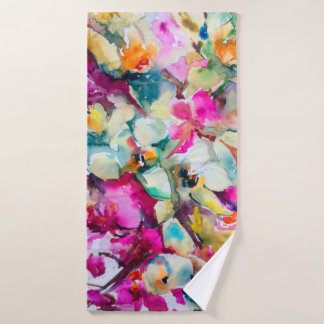 Abstrakter, heller dekorativer Hintergrund. Flo Badehandtuch