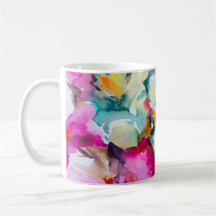 Abstrakter, heller, farbenfroher dekorativer Hinte Kaffeetasse