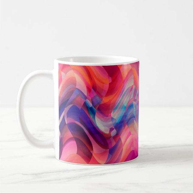 Abstrakter, hellrosa, bunter Hintergrund. Eleg Kaffeetasse (Links)