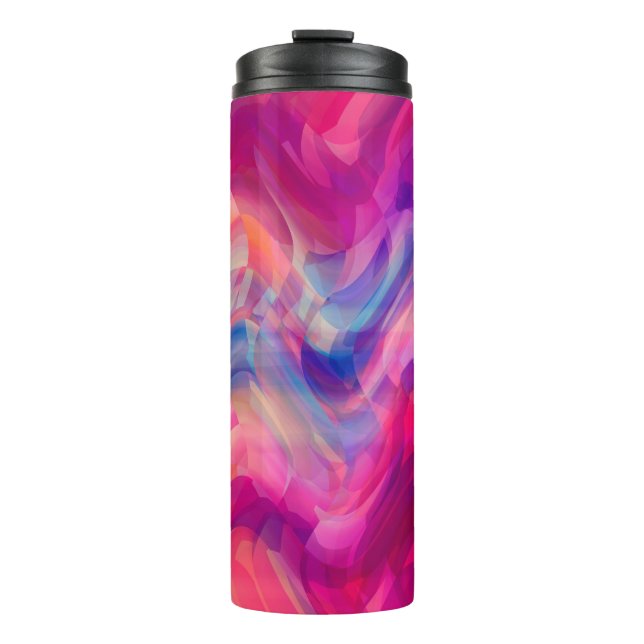Abstrakter, hellrosa, bunter Hintergrund. Eleg Thermosbecher (Vorderseite)