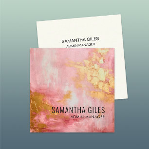 Abstrakter, hellrosa Goldlack Quadratische Visitenkarte