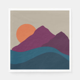Abstrakter Herbst Herbstgebirge Landschaft Sonnenu Serviette