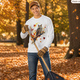 Abstrakter Herbst Virginia-Uhu Aquarell Herren Tri-Blend Shirt