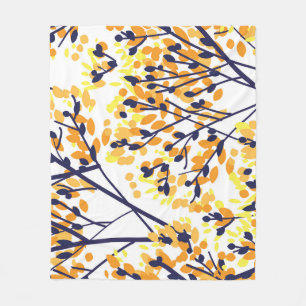 Abstrakter Herbstbaum Modernes Muster Fleecedecke