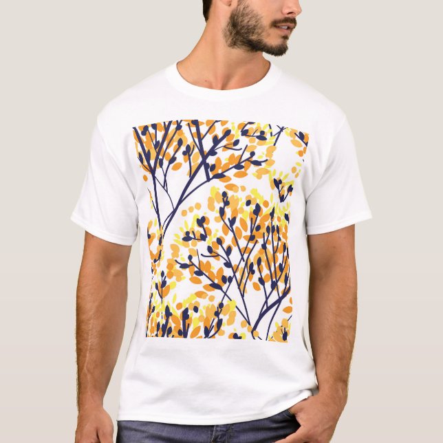 Abstrakter Herbstbaum Modernes Muster T-Shirt (Vorderseite)