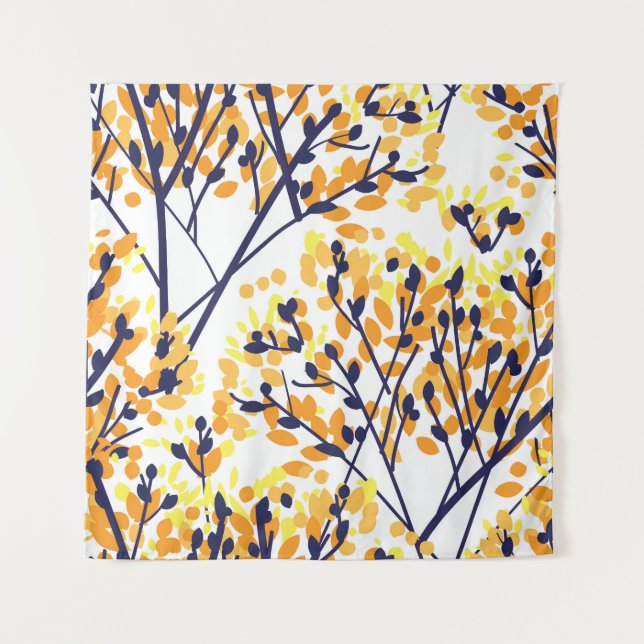 Abstrakter Herbstbaum Modernes Muster Wandteppich (Vorderseite)