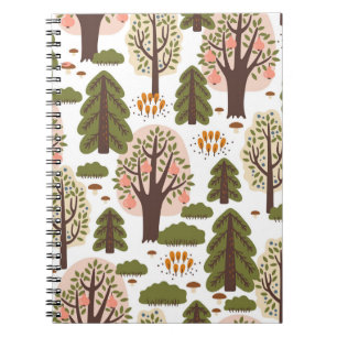 Abstrakter Herbstwald Nahtloses Muster Notizblock