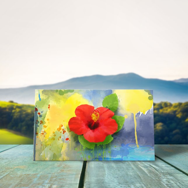 Abstrakter Hibisken Blume Moderne Visitenkarte (Von Creator hochgeladen)