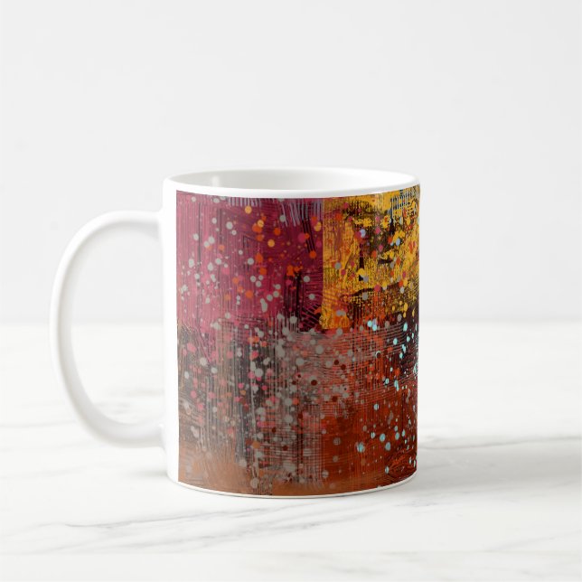 Abstrakter Hintergrund. 2d Abbildung. Digitaler Rü Kaffeetasse (Links)