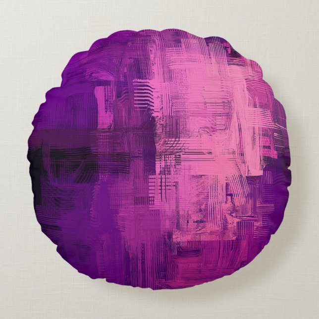 Abstrakter Hintergrund. 2d Abbildung. Digitaler Rü Rundes Kissen (Vorderseite)