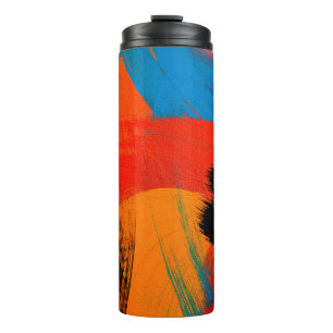 Abstrakter Hintergrund. Akrylfarben. Gemälde auf c Thermosbecher