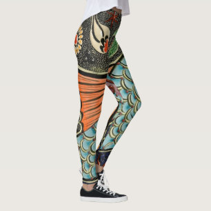 Abstrakter Hintergrund der Fischerei Leggings