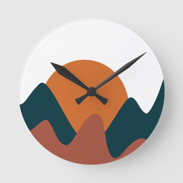 Abstrakter Hintergrund der Orange Earth Tones Runde Wanduhr (Vorderseite)