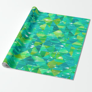 Abstrakter Hintergrund. grünes Mosaik Geschenkpapier