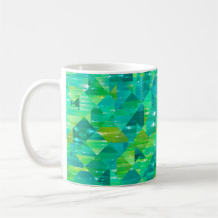 Abstrakter Hintergrund. grünes Mosaik Kaffeetasse