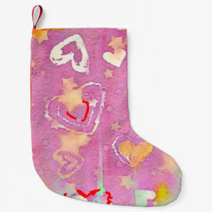 abstrakter Hintergrund mit Aquarelltextur, Öl p Kleiner Weihnachtsstrumpf
