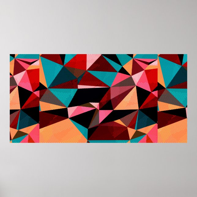 Abstrakter Hintergrund mit Dreiecken und farbigen  Poster (Vorne)