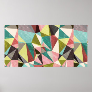 Abstrakter Hintergrund mit Dreiecken und farbigen  Poster