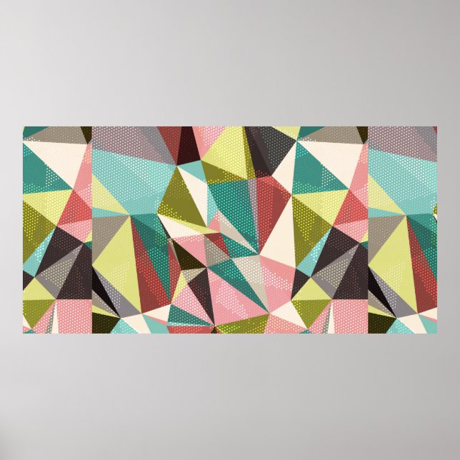 Abstrakter Hintergrund mit Dreiecken und farbigen  Poster (Vorne)