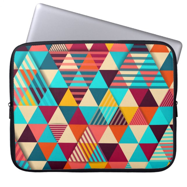 Abstrakter Hintergrund mit Dreiecksformen. Moderne Laptopschutzhülle (Vorderseite)