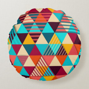 Abstrakter Hintergrund mit Dreiecksformen. Moderne Rundes Kissen