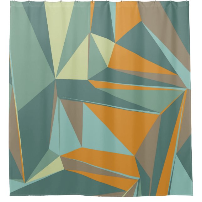 Abstrakter Hintergrund mit farbenfroher Trianglesa Duschvorhang (Vorderseite)
