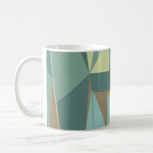 Abstrakter Hintergrund mit farbenfroher Trianglesa Kaffeetasse
