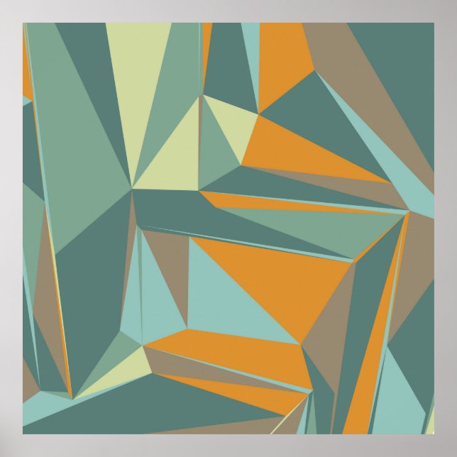 Abstrakter Hintergrund mit farbenfroher Trianglesa Poster (Vorne)