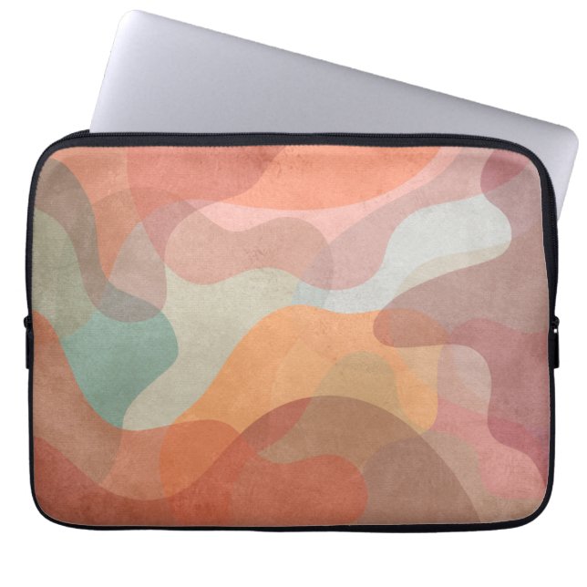 Abstrakter Hintergrund mit überlappenden Pastell-B Laptopschutzhülle (Vorderseite)
