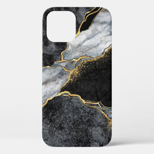 abstrakter Hintergrund, Schwarz-Weiß-Marmor-Mosaik Case-Mate iPhone Hülle