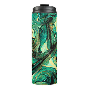 Abstrakter Hintergrund von Acrylfarben in Aquamari Thermosbecher