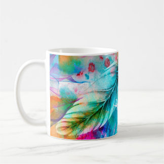 Abstrakter Hintergrund von Aquarellfärbungen und B Kaffeetasse