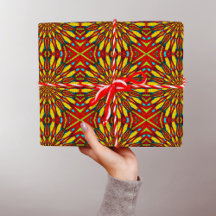 Abstrakter Hippie Red & Yellow Floral Ethnic Triba