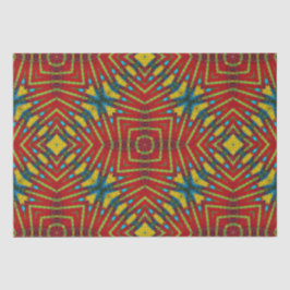 Abstrakter Hippie Red & Yellow Floral Ethnic Triba Seidenpapier